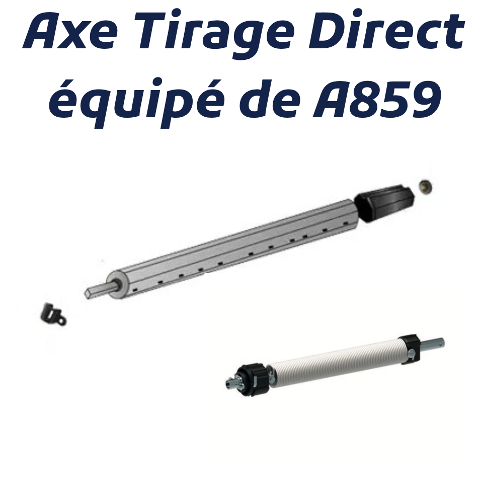 Axe équipé pour installer un tirage direct PETIT A859 - fourni avec un Axe ZF54 coupé à 700 mm